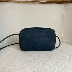 BAGGU blue leather mini crossbody bag  4” x 6”